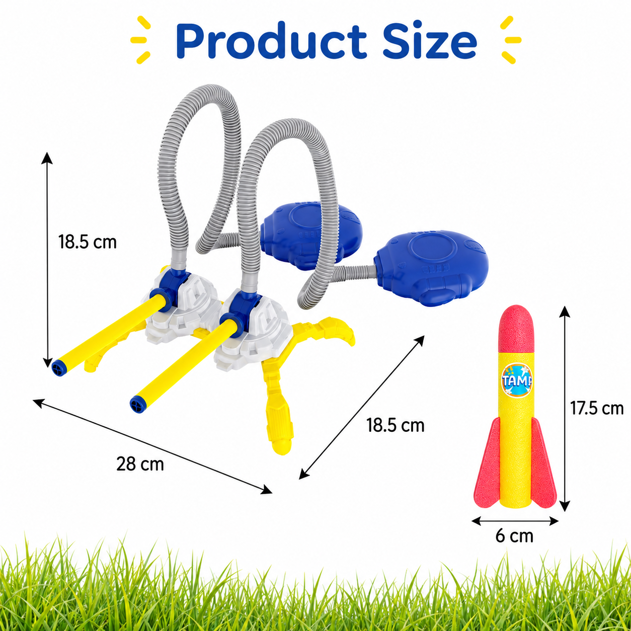 Kids Pedal Rocket Launcher Toy – Glow-in-the-Dark Foam Rockets for Outdoor Fun