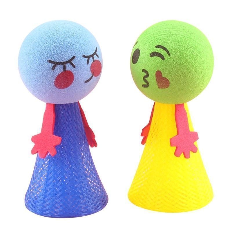 7PCS Jumping Dolls, Funny Emoji Spring Launcher Toys, Stress Relief Fidget Toys