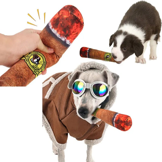 Pet Cigar-Shaped Teething Toy with Sound