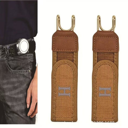 Magic Tape Waist Buckle, Unisex Adjustable Lazy Belt with Iron Hook, Elastic & Convenient Design