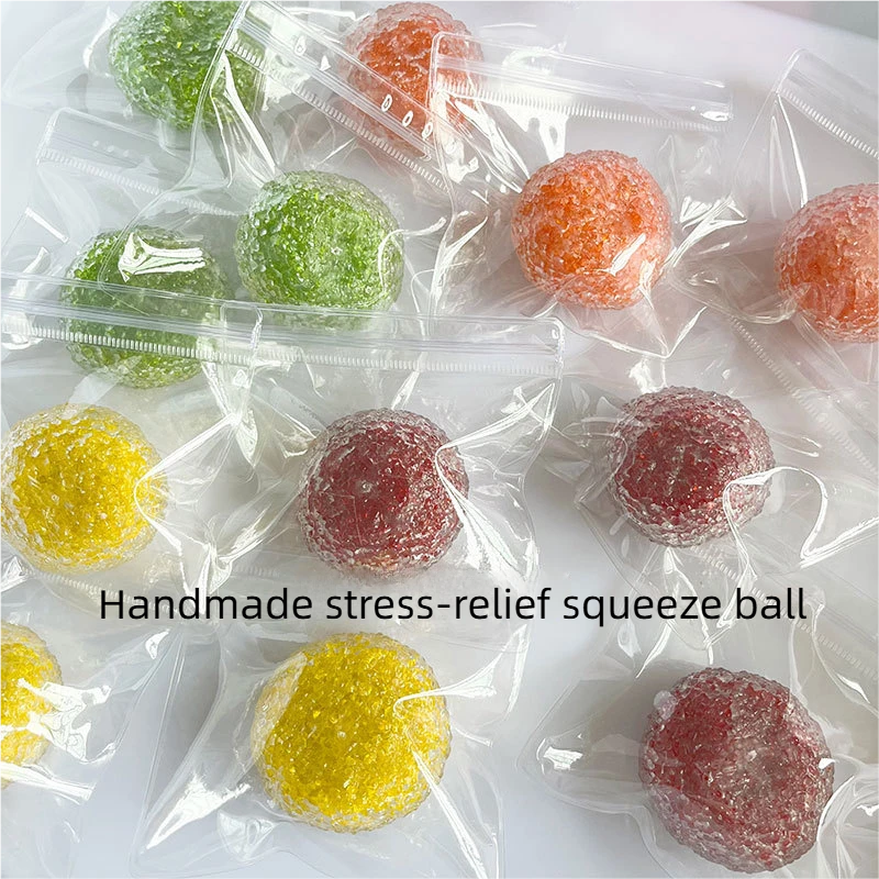 Handmade stress-relief squeeze ball, voice-controlled ASMR rustling noisy ball, textured feel