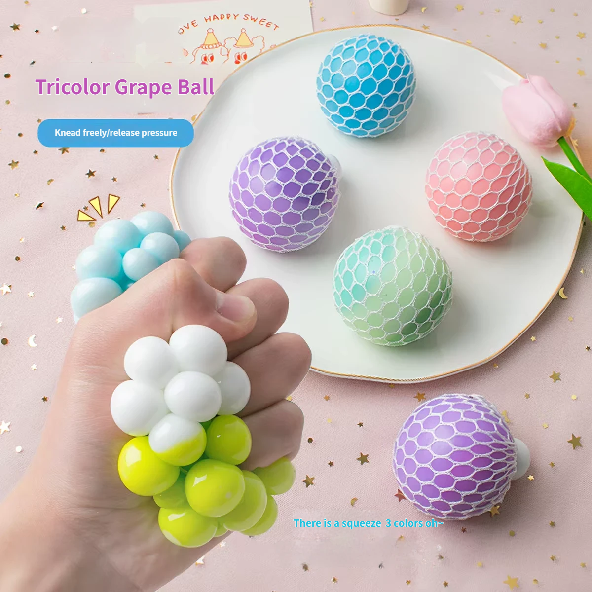 Squishy Ball Stress Relief Toy, Slow Rising, Fidget Hand Toy