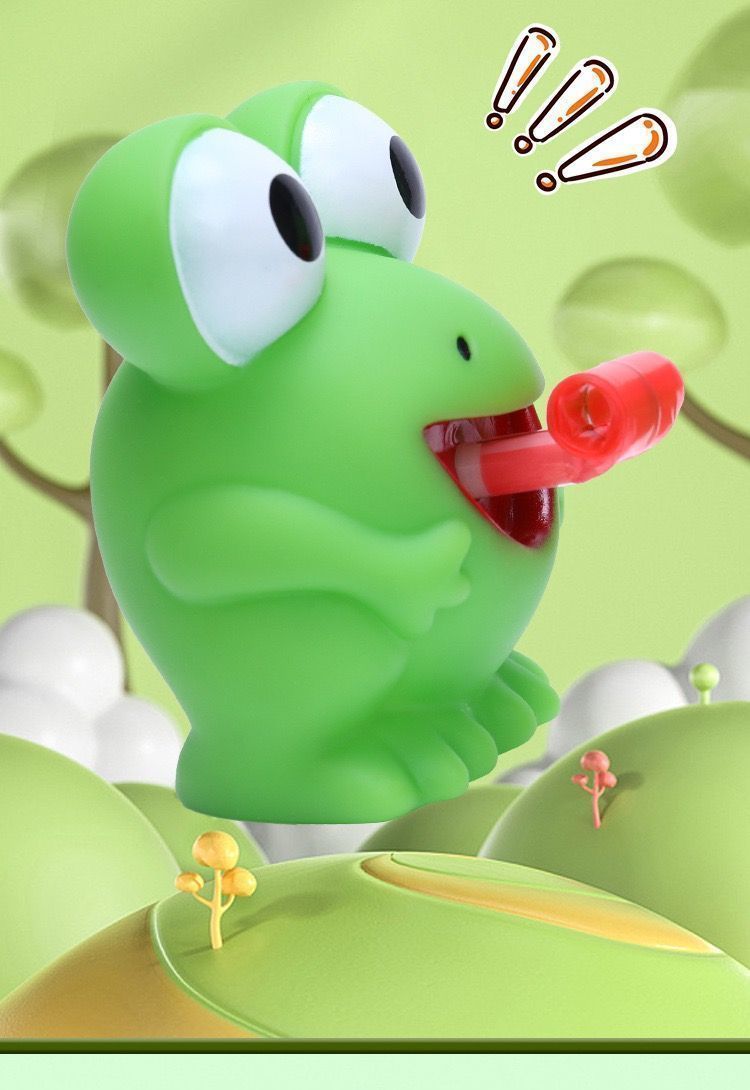 Tongue-sticking, sound-making, funny frog and dinosaur bouncy stress relief toy