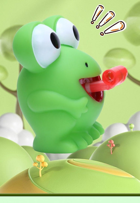 Tongue-sticking, sound-making, funny frog and dinosaur bouncy stress relief toy