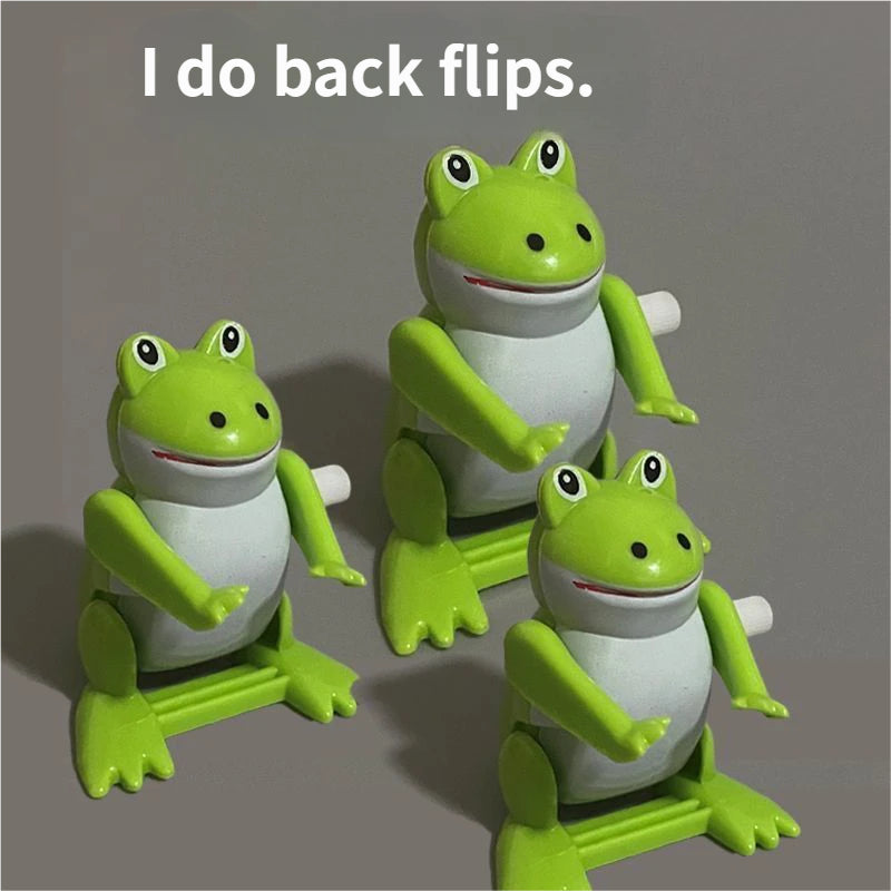 Wind-up frog toy that can do backflips for stress-relief
