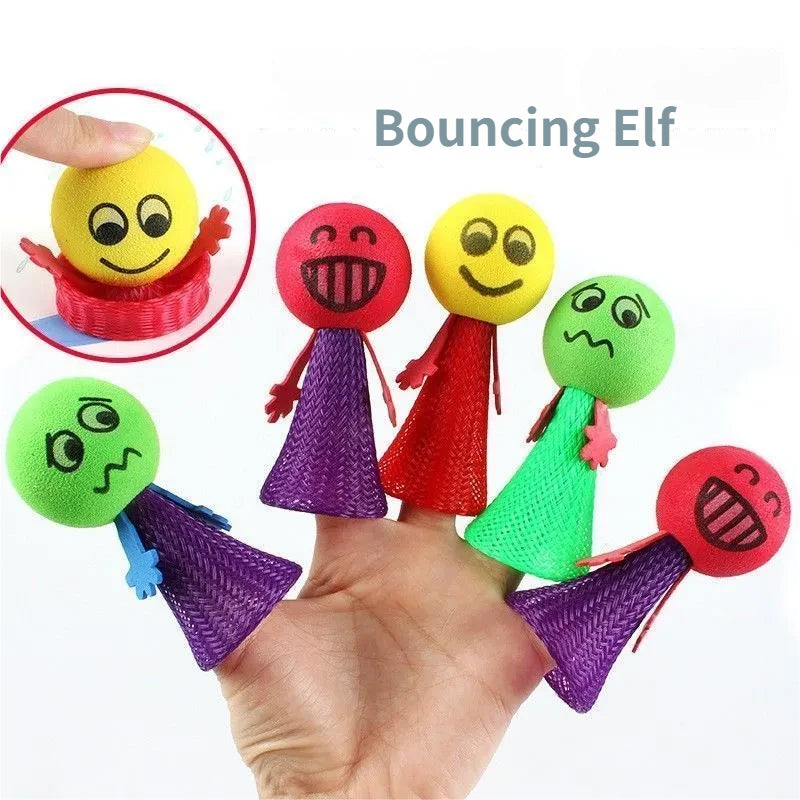7PCS Jumping Dolls, Funny Emoji Spring Launcher Toys, Stress Relief Fidget Toys