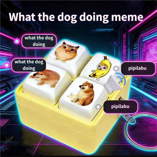 Viral MemeBox Stress-relief keyboard, "What The Dog Doin?" Audio Fidget Toy