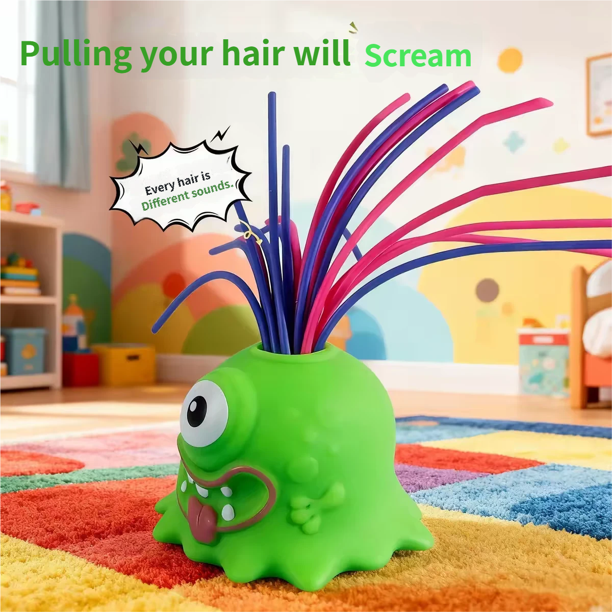 Squeaky Monster Fidget Toy, Funny Sound & Light Interactive Toy