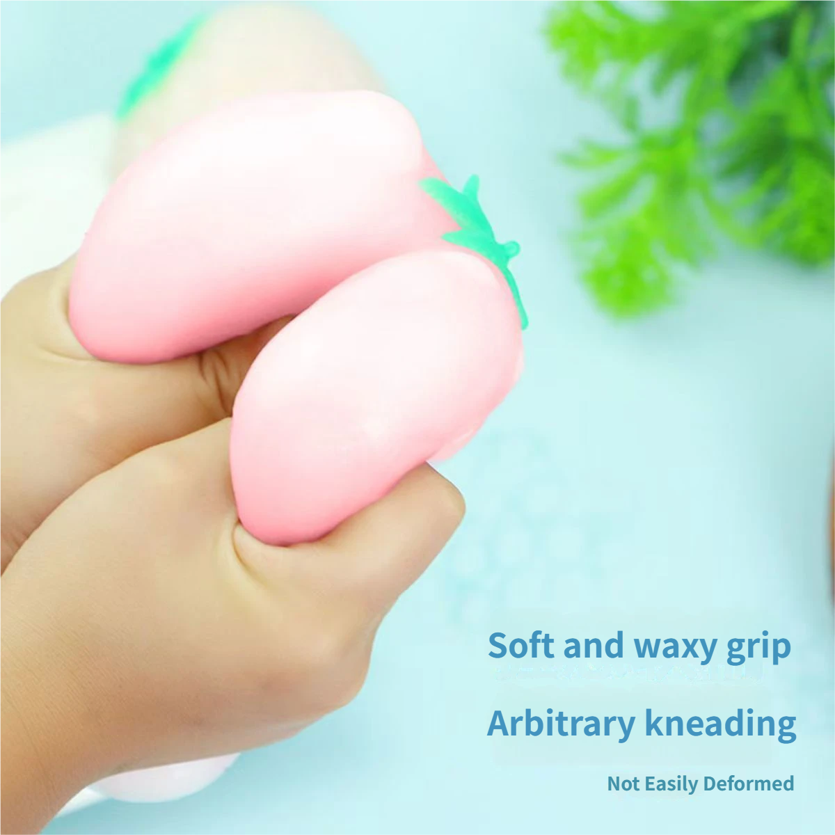 Color Changing Strawberry Squishy squeeze Toy, Light Sensitive Stress Relief Ball Simulated Fruit Fidget Toy for Gift