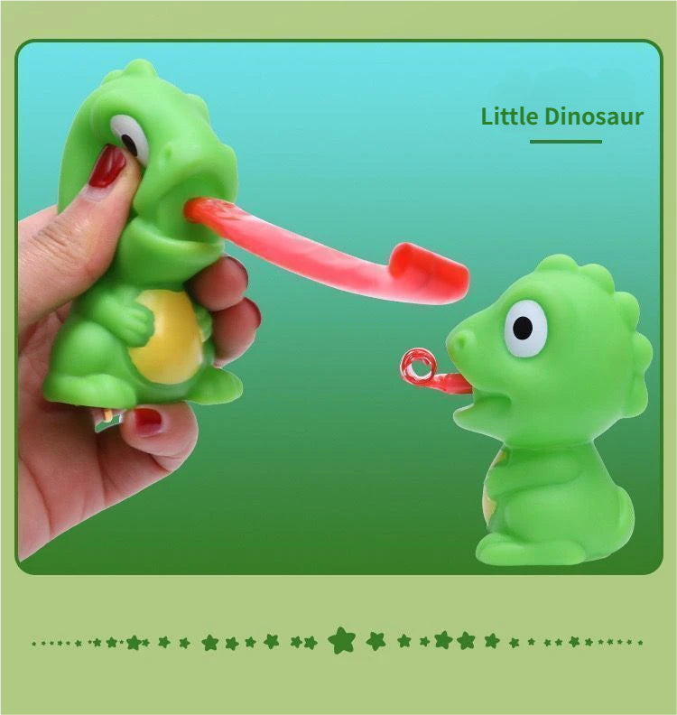 Tongue-sticking, sound-making, funny frog and dinosaur bouncy stress relief toy