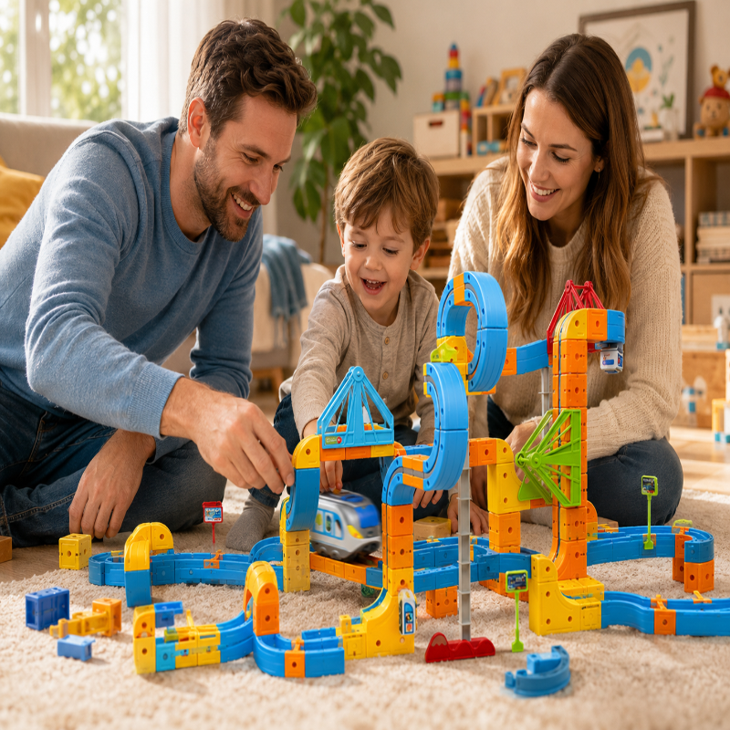 Magnetic High-Speed Train Track DIY Cube Set