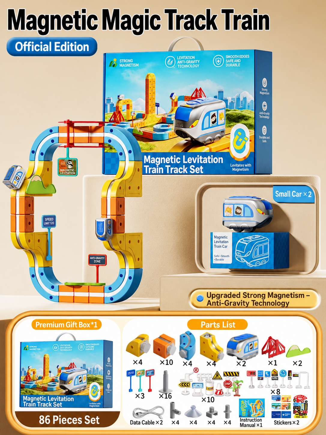 Magnetic High-Speed Train Track DIY Cube Set