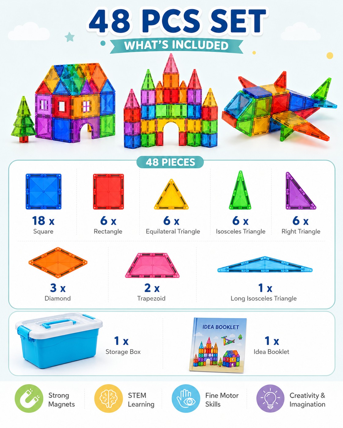 Creative Magnetic Building Tiles🧠