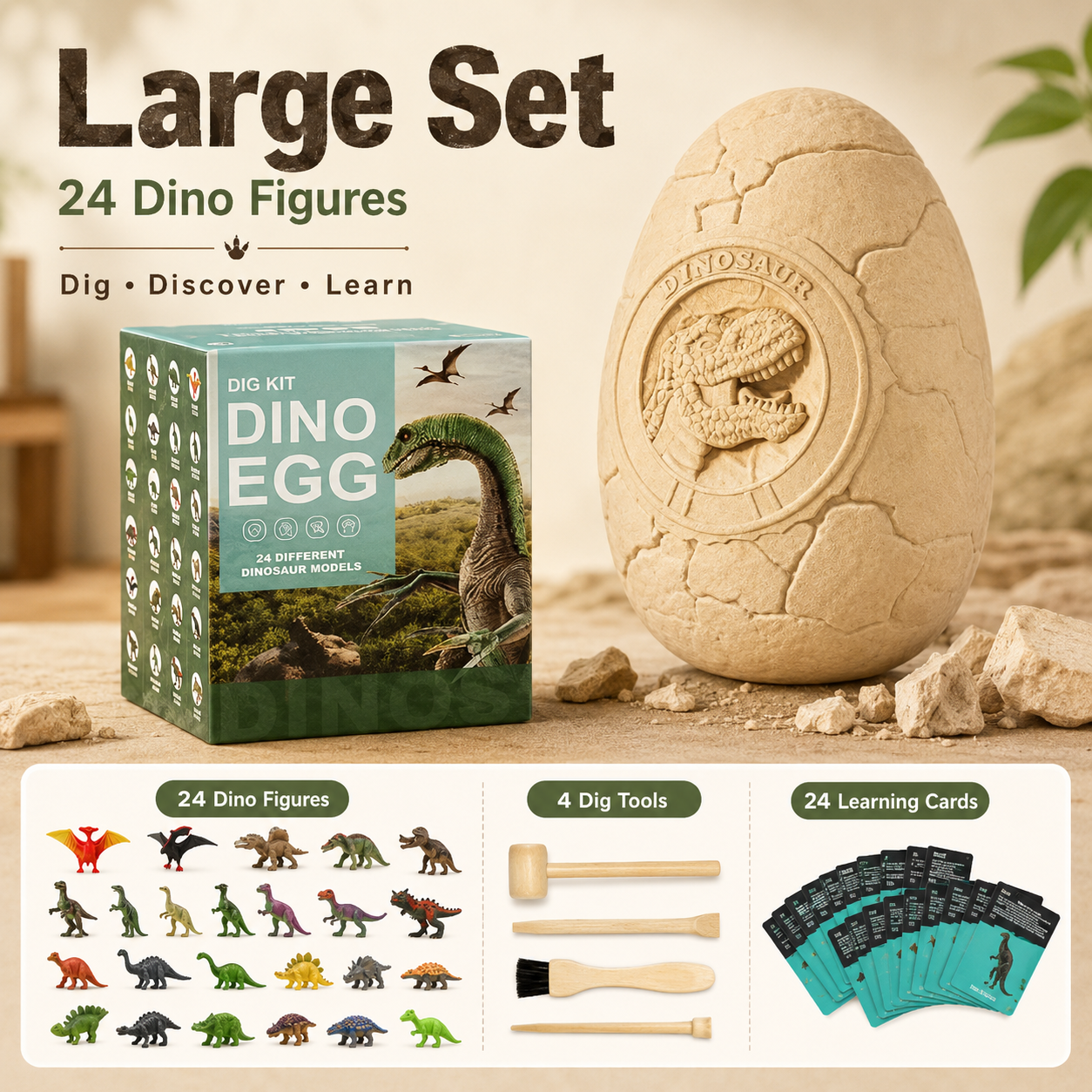 Dino Egg Dig Kit – STEM Discovery & Hands-On Fun🎁