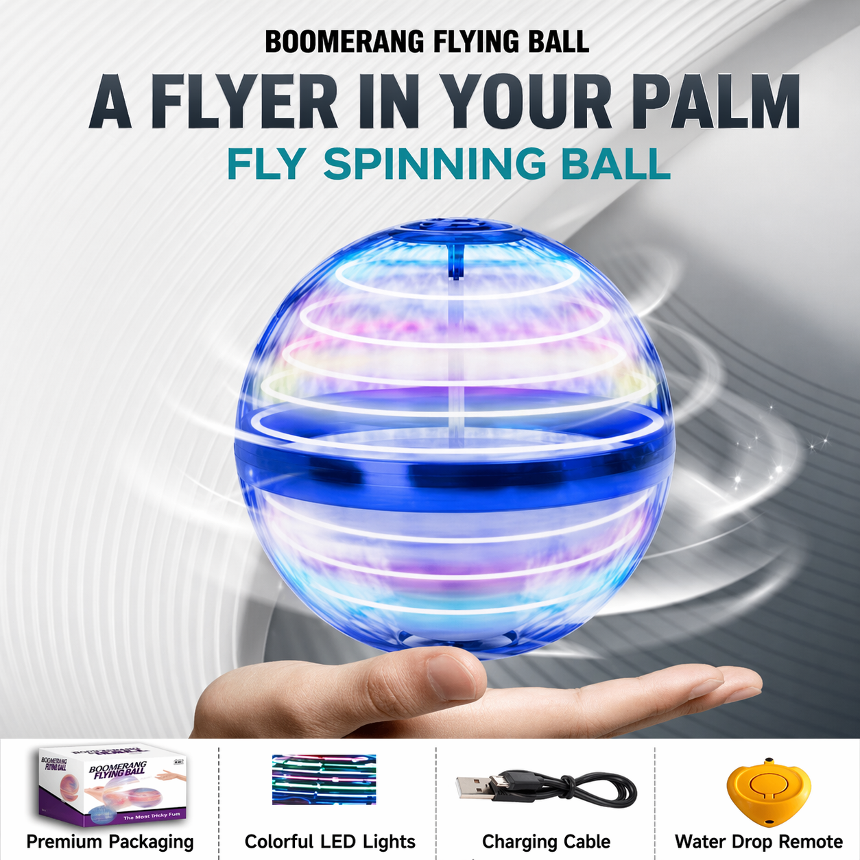 Boomerang Flying Ball – Colorful LED Magic Hover Ball Toy