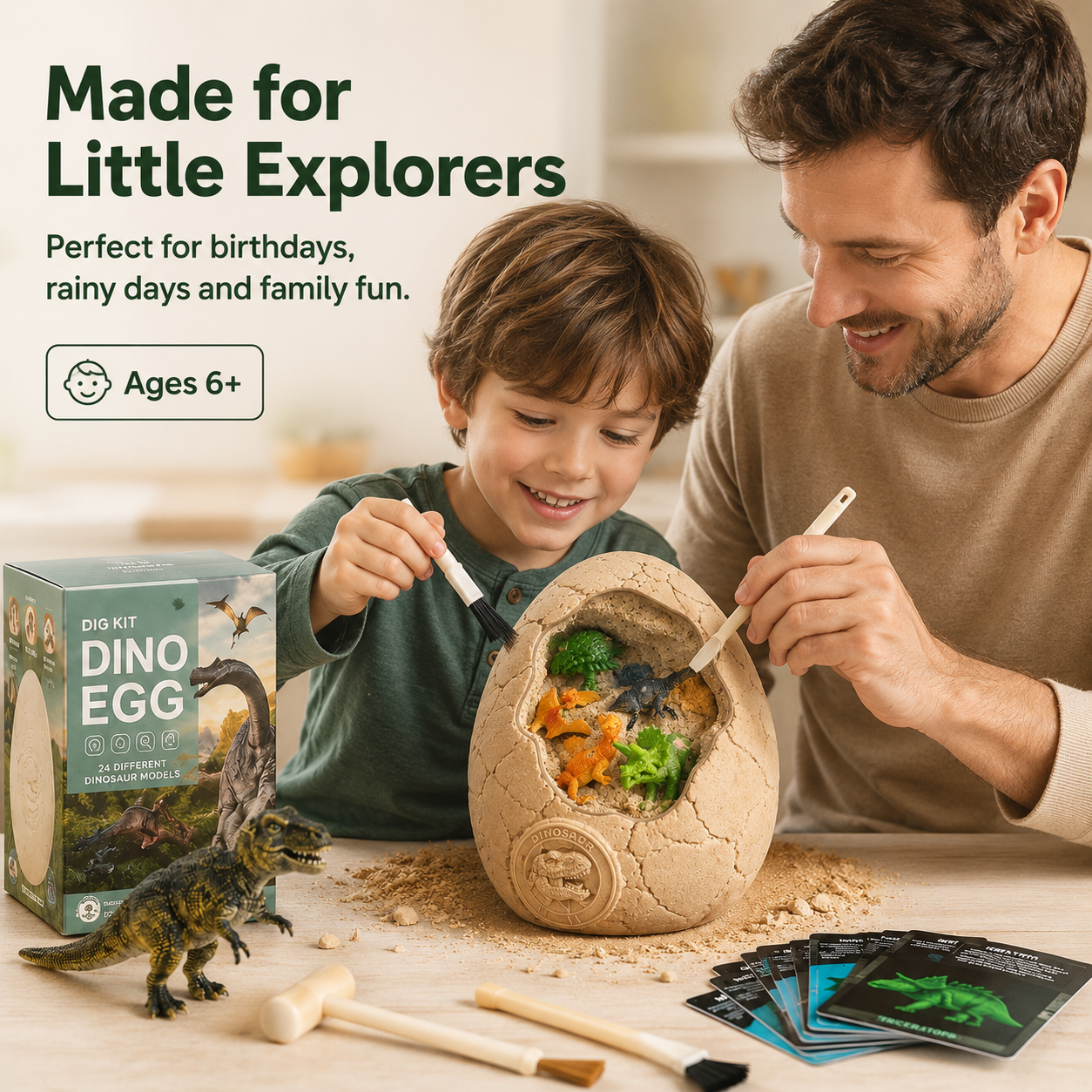 Dino Egg Dig Kit – STEM Discovery & Hands-On Fun🎁