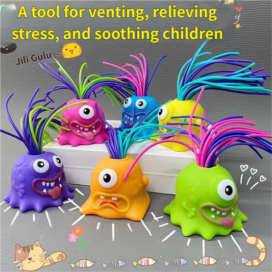 Squeaky Monster Fidget Toy | Glowing Stress Relief Toy for Kids & Adults | Funny Sound & Light Interactive Toy